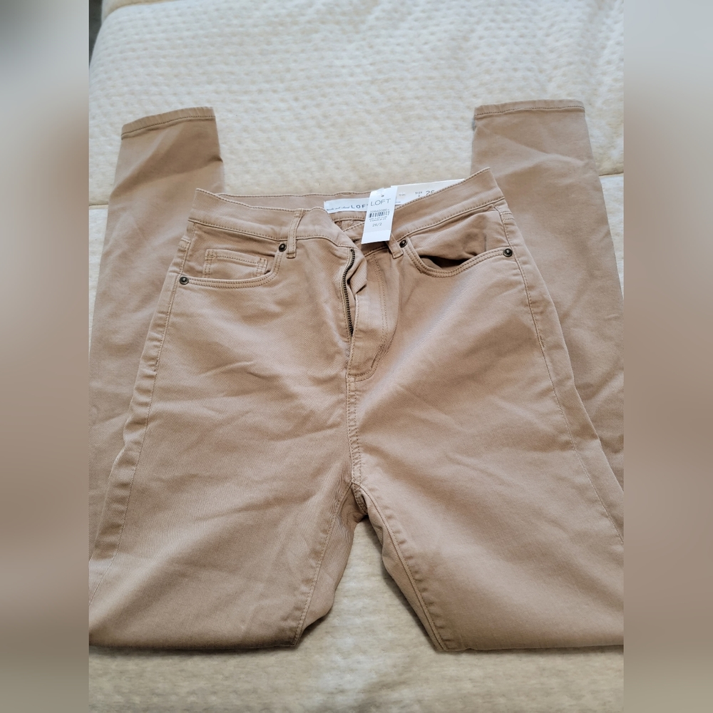 NWT Loft high waist skinny ankle khaki jeans